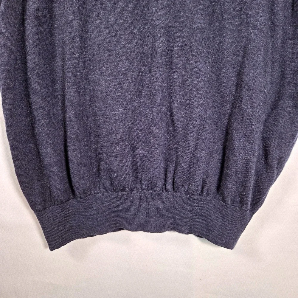 Mens XL Argyle Button Front Sweater Vest Navy Cotton Wool Blend Preppy Academia